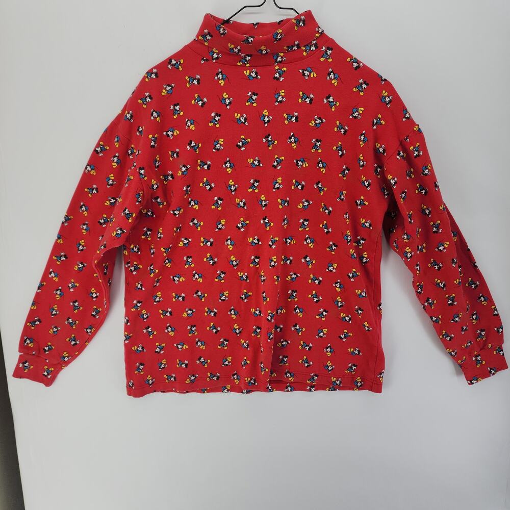 Mickey And Co Vintage Disney Mickey Mouse AOP Long Sleeve Shirt Red Size M